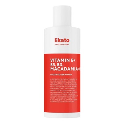 Likato Шампунь для окрашенных волос / Colorito Vitamin E + B5, B3, Macadamia Oil, 250 мл