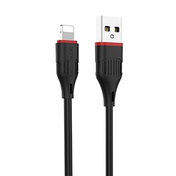 Кабель USB - Apple lightning Borofone BX17 (повр. уп)  100см 2,4A  (black)