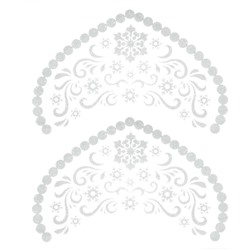 Термотрансфер «Снежинки с завитками», набор 6 шт., цвет белый с серебром