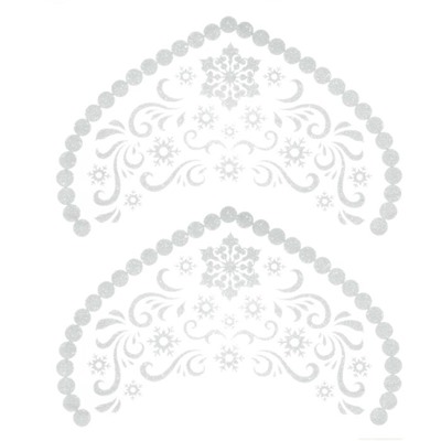 Термотрансфер «Снежинки с завитками», набор 6 шт., цвет белый с серебром