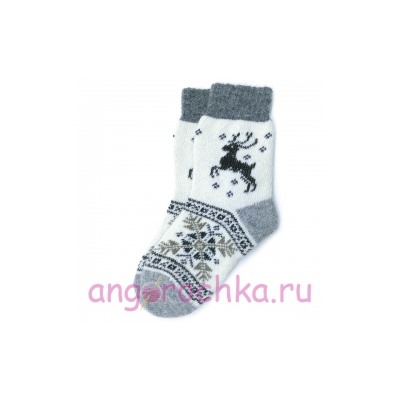 Мужские вязаные шерстяные носки с орнаментом - 505.4