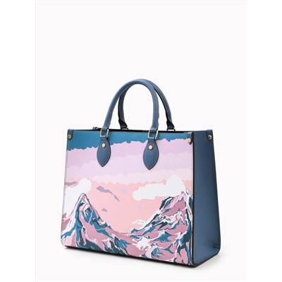 BN Polly print montagne blu