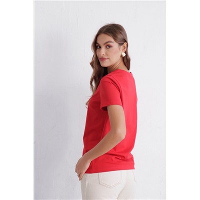 10642 Базовая футболка из хлопка красная (остаток: 44, 48)
