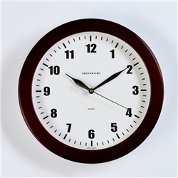 Часы настенные, серия: Классика, d-29 см, бордовый обод