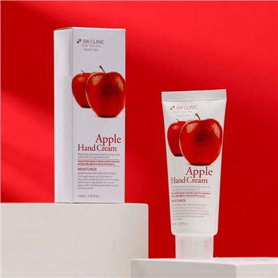 Увлажняющий крем для рук с экстрактом яблока 3W CLINIC Moisturizing Apple Hand Cream, 100 мл