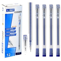 Ручка гелевая 0,5 мм, синяя LINC COSMO,, цена за 12 шт.