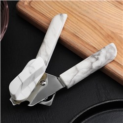 Нож консервный «Мрамор», 18 см, ручки soft-touch, цвет серый