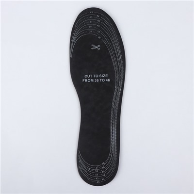 Стельки для обуви, универсальные, р-р RU до 46 (р-р Пр-ля до 46), 29 см, пара, цвет чёрный