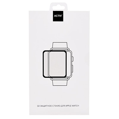 Защитное стекло Activ Clean Line 3D для "Apple Watch 44 mm" (black) прозрачный