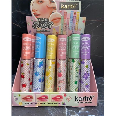 Проявляющийся блеск для губ Karite Juicy (ряд 6шт)