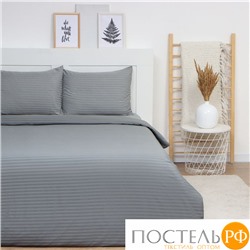 Комплект постельного белья LoveLife 1.5 сп Gray line 143*215 см, 150*230 см, 50*70 см -2 шт, страйп-сатин, 100%п/э