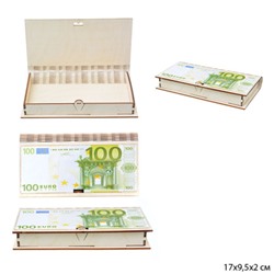 Купюрница для банкнот 100 Евро цветная 17х9,5х2 см / без упаковки