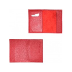 Обложка для паспорта Croco-П-404 (5 кред карт)  натуральная кожа красный флотер (113)  208244