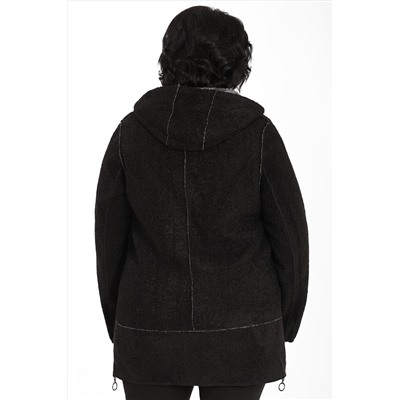 Куртка двухсторонняя с капюшоном темно-серого цвета на молнии женская
