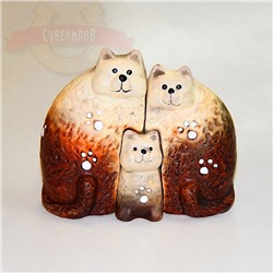 Кошки керамика семья (art модуль) 12*11см