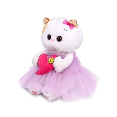 Мягкая игрушка BUDI BASA Ли-Ли BABY в платье с сердечком 20 см