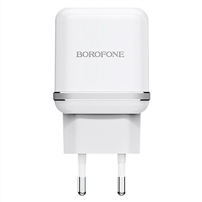 Адаптер Сетевой с кабелем Borofone BA25A Outstanding 2USB 2,4A/10W (USB/Micro USB) (black)