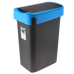 Контейнер для мусора с плавающей крышкой "SMART BIN" 50л, с крепление для мусорных пакетов, синий Econova (Россия)