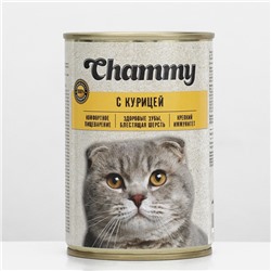 Влажный корм Chammy для кошек, курица в соусе, ж/б, 415 г