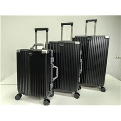 Набор из 3-х чемоданов, композит, алюминий, MIRONPAN  32408 Черный