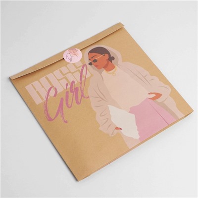 Пакет крафтовый упаковочный «Boss Girl», 30 × 40 × 6 см