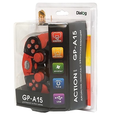 Геймпад Dialog Action GP-A15 (black/red) (black/red)