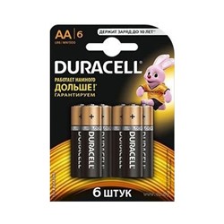 Батарейка AA Duracell LR6 (6-BL) (60) ЦЕНА УКАЗАНА ЗА 6 ШТ