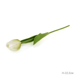 Цветок искусственный Тюльпан бело-зеленый 33 см / J125-1 /уп 150/1500/ латэкс
