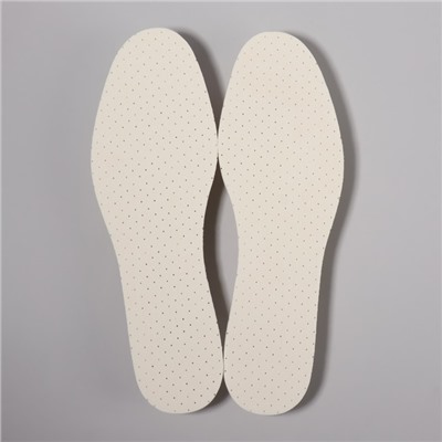 Стельки для обуви, универсальные, двухслойные, дышащие, р-р RU до 47 (р-р Пр-ля до 47), 29,5 см, пара, цвет белый