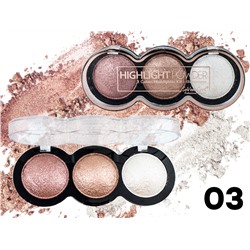 Хайлайтер Seven Cool Baked Blush Highlighter 3 color mix (тон 03)