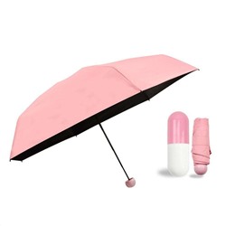 Зонт в футляре капсула розовый