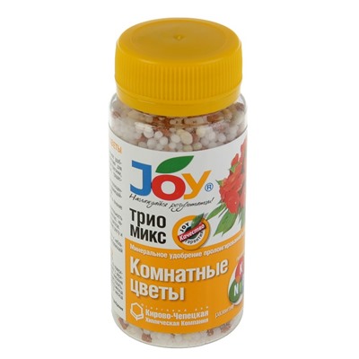 Удобрение минеральное JOY, ТРИО МИКС, Комнатные цветы, гранулы, 100 г