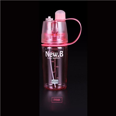 Бутылка-спрей для воды розовый 600мл