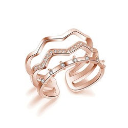 Безразмерное кольцо с позолотой, Crystal Shik