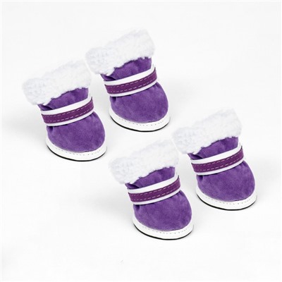 Ботинки "На прогулку", набор 4 шт, 1 размер, фиолетовые
