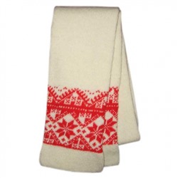 Вязаный шерстяной шарф с красным орнаментом - 140.2