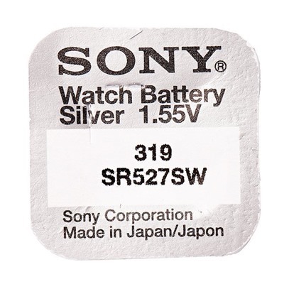 Элемент серебряно-цинковый Sony 319, SR527SW (10) (100) .. ЦЕНА УКАЗАНА ЗА 1 ШТ