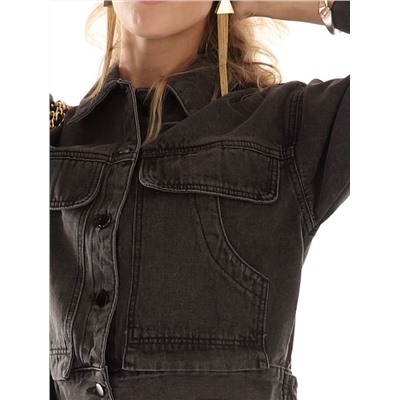 Куртка джинсовая черная укороченная Elisabetta
