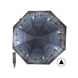 Зонт женский ТриСлона-882/L 3882 D,  R=55см,  полуавт;  8спиц,  3слож,  сатин,  серый  (город)  234818