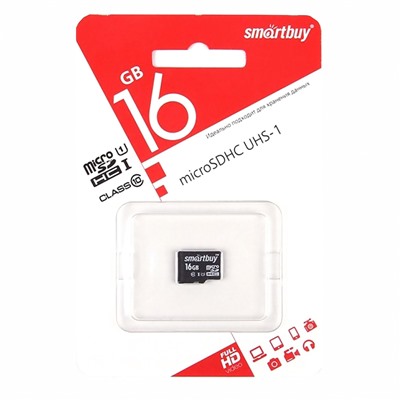 Карта флэш-памяти MicroSD 16 Гб Smart Buy без SD адаптера (class 10) LE