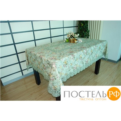 Скатерть "Карвен" цветная с гипюром 160*300 М 613-5 зеленый (арт. М 613-5)