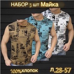 НАБОР МАЙКА МУЖСКАЯ (РАЗНОГО ЦВЕТА), код 4690995