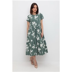 Платье ЕВТ 5019 зеленый мох, магнолия