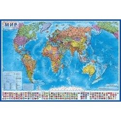 Интерактивная карта Мир Политический 1:55М 59х40 см (капсульная ламинация)
