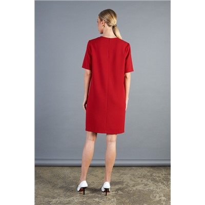 Красное платье с карманами