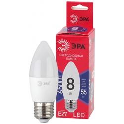 Лампа светодиодная ЭРА RED LINE LED B35-8W-865-E27 R Е27, 8Вт, свеча, холодный дневной свет /1/10/100/
