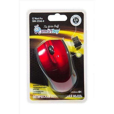 Мышь оптическая беспроводная Smart Buy SBM-325AG-R (red)