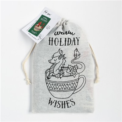 Набор в мешочке Этель "Holiday wishes": полотенце 40х73 см, формочки для запекания - 3 шт.
