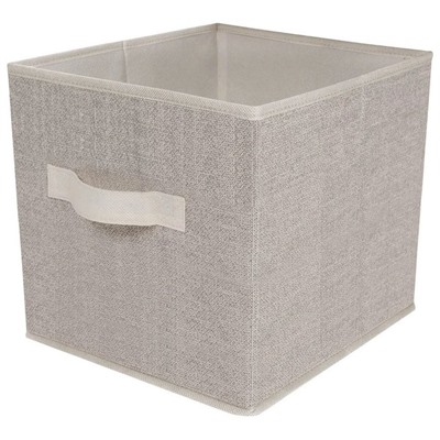 Короб-кубик для хранения «Лен», 30х30х30 см, бежевый