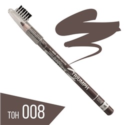 TF Карандаш для бровей с щеточкой Eyebrow pencil TRIUMF тон 008 брюнет (Китай)